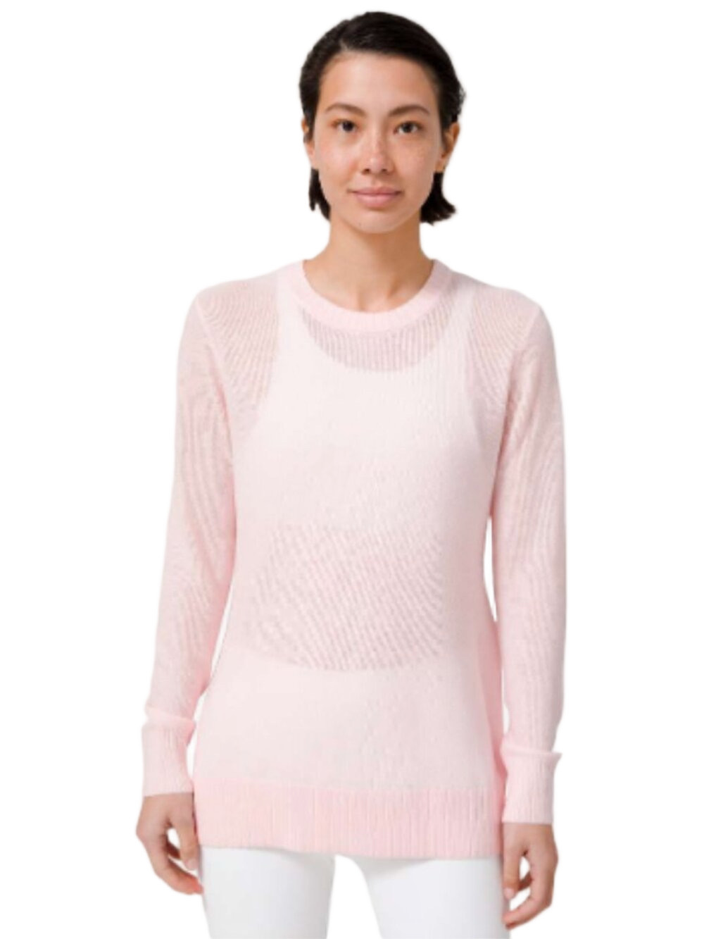Lululemon Pink Glow Cashlu Sweater Size 8 Relaxed Fit Cashmere Blend - Picture 4 of 12